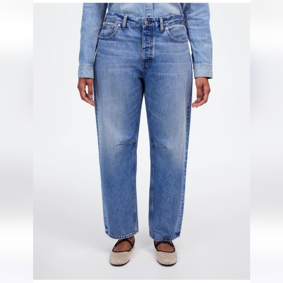 NWOT Madewell Women's The Petite Curvy Darted Barrel-Leg Jean Sz 28P Fall - Picture 2 of 12